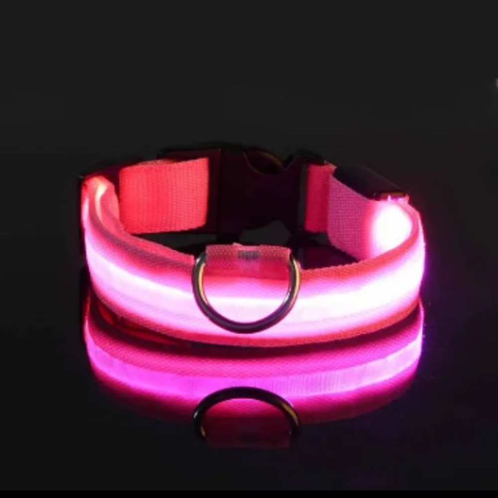 Pink XS LED pet collar